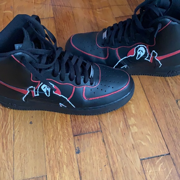 Custom air force 1 black high tops - Picture 1 of 3
